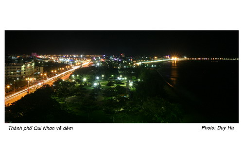 Thành phố Qui Nhơn về đêm.